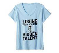 Donna Perdere Prese 10MM è Il Mio talento Nascosto Meccanico Auto Ragazzo Maglietta con Collo a V