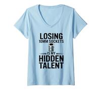 Donna Perdere Prese 10MM è Il Mio talento Nascosto Meccanico di Auto Ragazzo Maglietta con Collo a V
