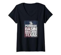 Donna Permian Basin Midland Texas Oilfield Pride Maglietta con Collo a V