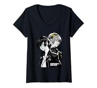 Donna Persona 3 Reload Protagonist And Aigis Portrait Video Game Maglietta con Collo a V