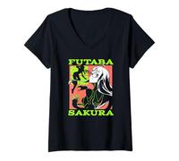 Donna Persona 5 Futaba Sakura Manga Collage Rpg Video Game Maglietta con Collo a V