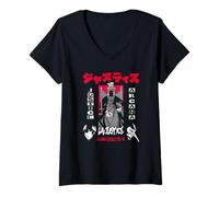 Donna Persona 5 Justice Arcana with Kanji Rpg Video Game Maglietta con Collo a V