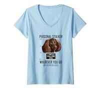 Donna Personal Stalker Cane Water Spaniel I Will Follow You Maglietta con Collo a V