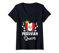 Donna Peruvian Queen Peru Flag Proud Peruvian Woman Maglietta con Collo a V