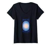 Donna Pesci Zodiaco Cuore di Un sognatore Oceano Celeste Anima Maglietta con Collo a V