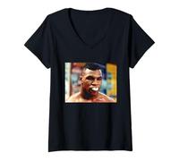 Donna Pesi massimi Campione Boxer Mike Tyson Frank Bruno Lotta Maglietta con Collo a V