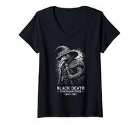 Donna Peste Morte Nera Peste Ratto | Black Death European Tour Maglietta con Collo a V