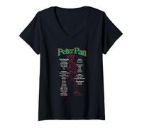 Donna Peter Pan Silhouette Maglietta con Collo a V