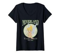 Donna Peter Pan Tinker Bell Neverland Maglietta con Collo a V