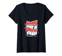 Donna Philly Cheesesteaks Hoagies Wooder Ice Funny Philadelphia Maglietta con Collo a V