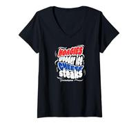 Donna Philly Cheesesteaks Hoagies Wooder Ice Funny Philadelphia Maglietta con Collo a V