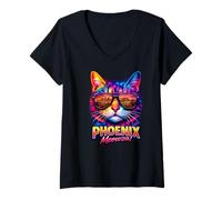 Donna Phoenix Cat | Occhiali da Sole Sun Valley alla Moda Maglietta con Collo a V