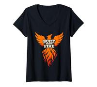 Donna Phoenix Rebirth risorge dalle Ceneri Resilience Maglietta con Collo a V