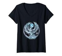 Donna Phoenix Rising Art Cool Maglietta con Collo a V