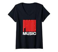 Donna Phonk Music Bold Typography Hip Hop Design Maglietta con Collo a V