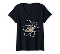 Donna Physics Cat Cat-ion Maglietta con Collo a V