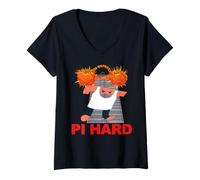 Donna Pi Difficile Divertente Azione Film Pi Day Pi Hard Maglietta con Collo a V