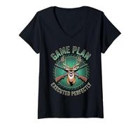 Donna Piano di Gioco eseguito Perfettamente Deer Hunter Buck Rifle Maglietta con Collo a V