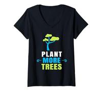 Donna Pianta più alberi pianta più alberi naturale clima terra Maglietta con Collo a V