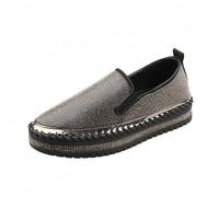 Donna Piattaforma Strass Scivolare su Scarpe da Ginnastica con Carino Bowknot Glitter Bling Paillette Casual Comfort Loafer Scarpe da Camminare