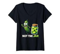 Donna Pickle Panic Not The Jar Funny Maglietta con Collo a V