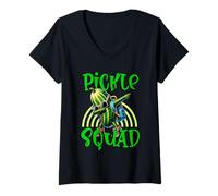 Donna Pickle Squad Art per uomini, donne, bambini, cetrioli, sottaceti, amanti Maglietta con Collo a V