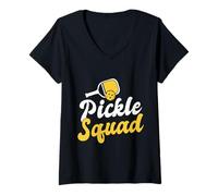 Donna Pickle Squad Funny Pickleball Team Matching Gift Maglietta con Collo a V
