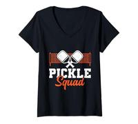 Donna Pickle Squad Funny Pickleball Team Matching Gift Maglietta con Collo a V