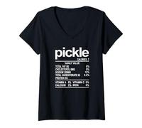 Donna Pickle Valori nutrizionali - Funny Foodie Graphic Maglietta con Collo a V