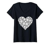 Donna Pickleball Heart Love Pickle Ball Player DOT Sport Donne Maglietta con Collo a V