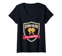 Donna Pickleball Kitchen Violator I Can't Help Myself, Design Divertente Maglietta con Collo a V