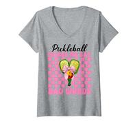 Donna Pickleball mi fa dire cattive parole divertenti Pickleball ragazza mamma Maglietta con Collo a V