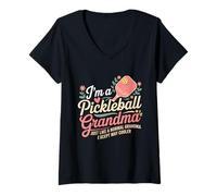Donna Pickleball Nonna Proprio Come Una Nonna Normale Ma più Freddo Maglietta con Collo a V