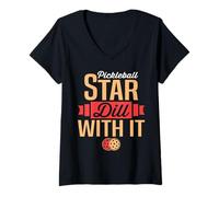 Donna Pickleball Star Dill with It Maglietta con Collo a V