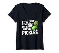 Donna Pickles Funny Name Joke Cool Sunglasses Pun Maglietta con Collo a V