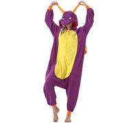 ULEEMARK Donna Pigiama Anime Cosplay Halloween Costume Attrezzatura Adulto Ummo Animale Onesie Unisex Porpora Drago per Altezze da 140 a 187 cm