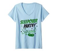 Donna Pigiama Party Squadra Squadra Durante la Notte Carino Maglietta con Collo a V