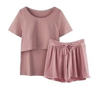 Donna Pigiama Premaman Allattamento Cotone E Camicia Da Notte Donna Estiva, Completo Due Pezzi Per Parto E Post Parto, Abbigliamento Maternità Con Manica Corta E Pantaloncini Abiti Premaman 2026
