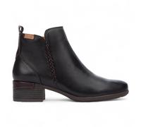 Donna Pikolinos Malaga Nero Pelle Caviglia Babuccia Zip Tacco Medio Everyday Da