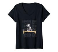 Donna Pilates cat Reformer Pilates Posso fare questa motivazione Maglietta con Collo a V
