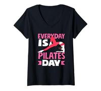 Donna Pilates Everyday è la motivazione del giorno del Pilates Maglietta con Collo a V