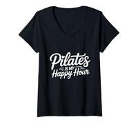 Donna Pilates Is My Happy Hour for Instructors Maglietta con Collo a V
