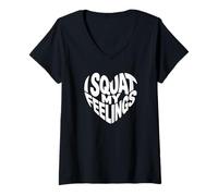 Donna Pilates Salute mentale Ho squat i miei sentimenti Maglietta con Collo a V