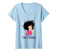 Donna Pinche Monday Divertente Sleepy Mafalda Spagnolo Maglietta con Collo a V