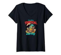 Donna Pineapple Beach Tropical Chill Maui Vibes Design Maglietta con Collo a V
