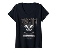 Donna Pinguino di Magellano Viso Mare Uccello Selvatico Natura P Maglietta con Collo a V
