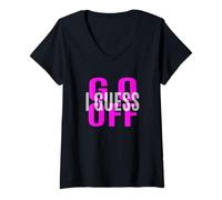 Donna Pink Don't Let Me Stop You... Grafica Rosa Maglietta con Collo a V