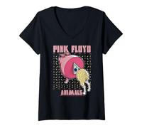 Donna Pink Floyd - Album retrò con Maiale e Pecore Maglietta con Collo a V