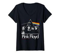 Donna Pink Floyd Dark Side Prism Rainbow Classic Rock Maglietta con Collo a V