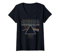 Donna Pink Floyd Il Lato Oscuro dello Spettro del Prisma lunare Maglietta con Collo a V